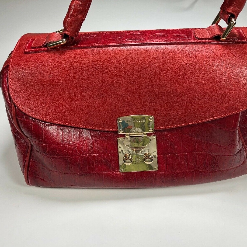 Luz Da Lua Womens Leather Red HandBag